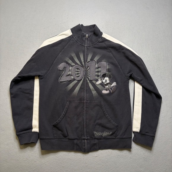 Disney Tops - Disney Jacket Womens S Black Mickey Mouse 2011 Disneyland Full Zip Track‎ Mock